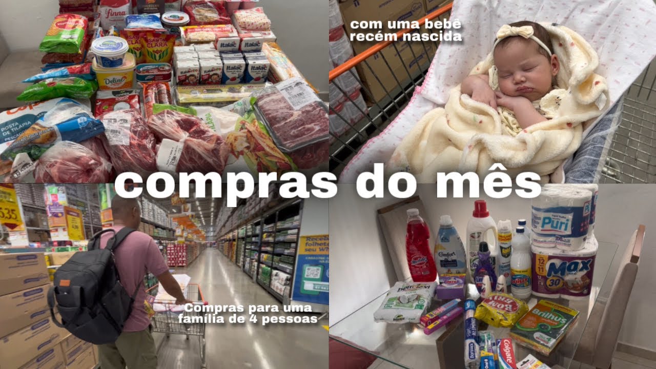COMPRAS DO MÊS COM BEBÊ RECÉM NASCIDO | Maria Eduarda 