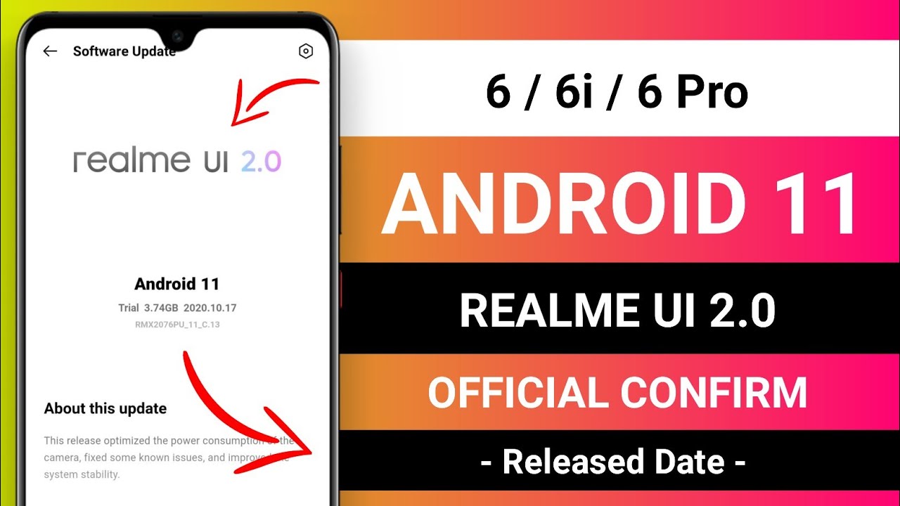Realme 6 Pro / 6 / 6i Realme UI 2.0 Based On Android 11 New Update Official Release Date With Proof