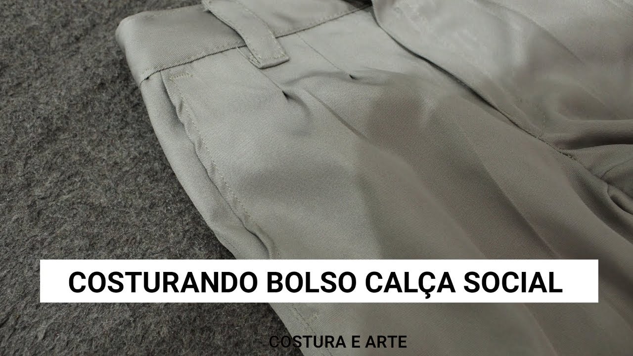 COSTURANDO  BOLSO EMBUTIDO EM CALÇA SOCIAL INFANTIL PARTE (2) | COSTURA E ARTE