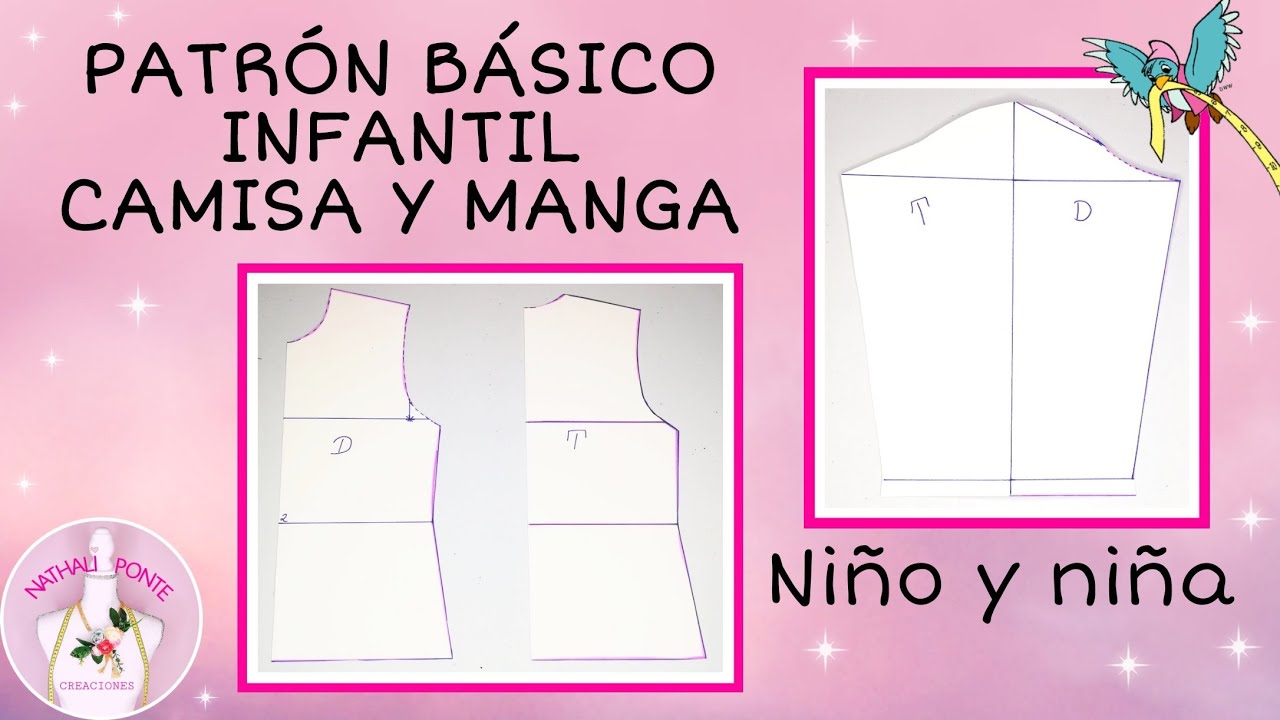 🌸#1 PATRÓN BÁSICO INFANTIL DE CAMISA Y MANGA MÁS COMO TOMAR LAS MEDIDAS  PASO A PASO