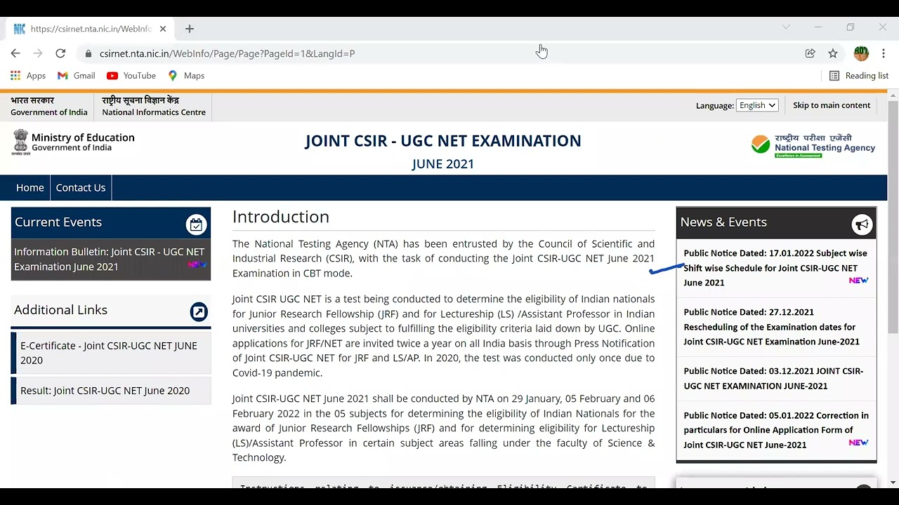 CSIR NET 2021 UPDATE CSIR NET EXAM DATE SUBJECT WISE AND ADMIT CARD