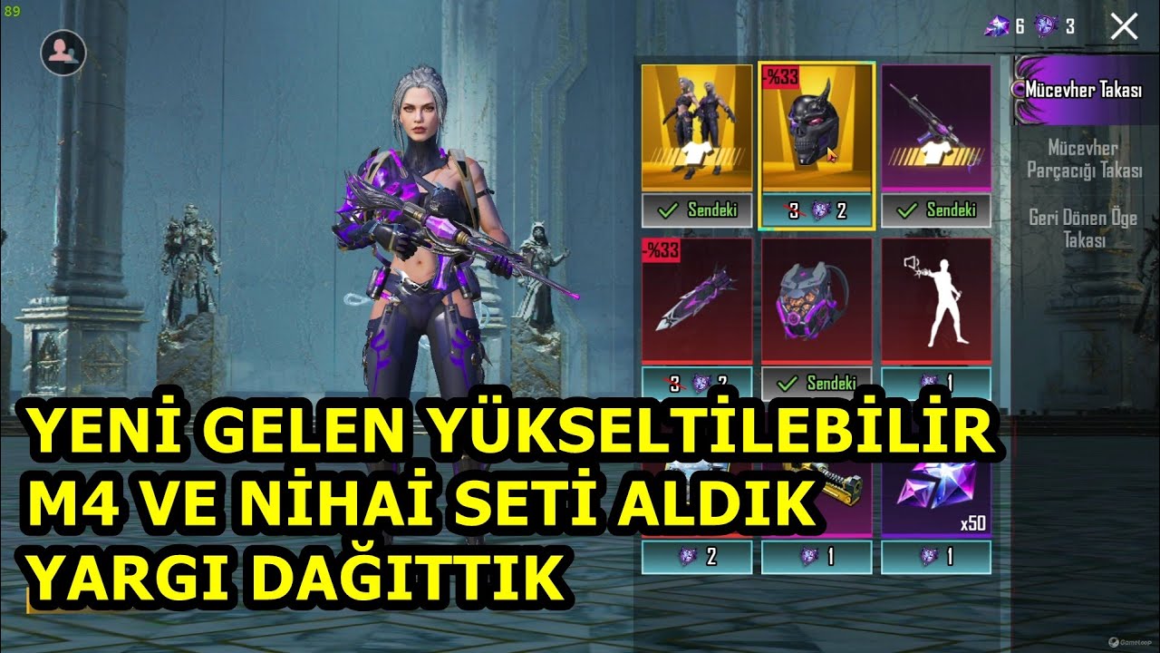 YENİ GELEN YÜKSELTİLEBİLİR M4 VE NİHAİ SETİ ALIP YARGI DAĞITTIK ! PUBG MOBİLE