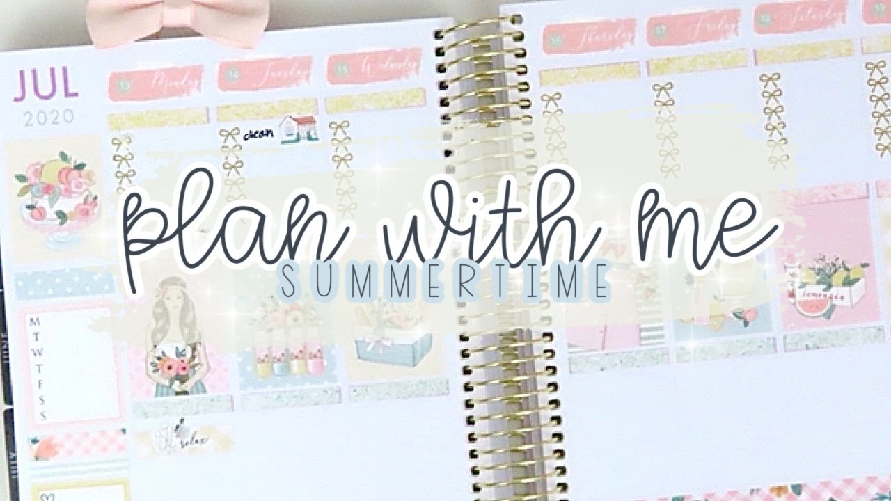 PLAN WITH ME // SUMMERTIME // PAPER CROWN PLANNER PRINTABLE STICKERS // CARDBOARD COUTURE