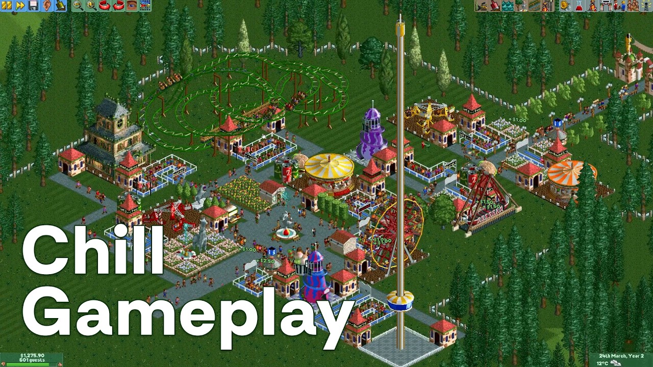 RollerCoaster Tycoon Chill Gameplay - Forest Frontiers