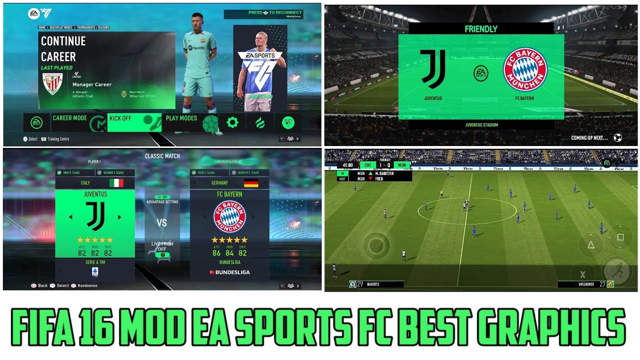 FIFA 16 Mod EA SPORTS FC [THEME ONLY] Best Graphics | Home Away | ET & Penalty Mode