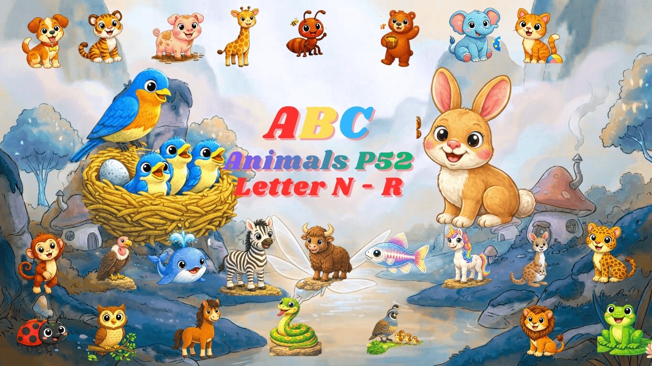 ABC Zoo Animals P51 N to R | Nursery Rhyme for Kids | Kid TV 365