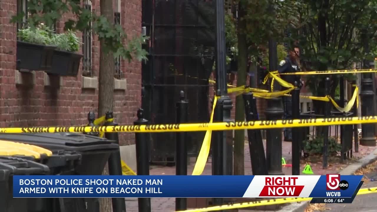Naked man with 'large knife' shot by police in Boston's Beacon Hill after responding to 911 call