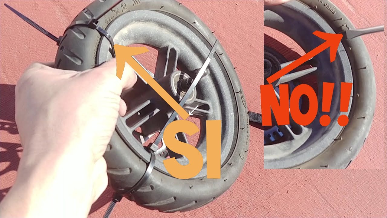 Patinete eléctrico, cambio fácil de cámara de aire.