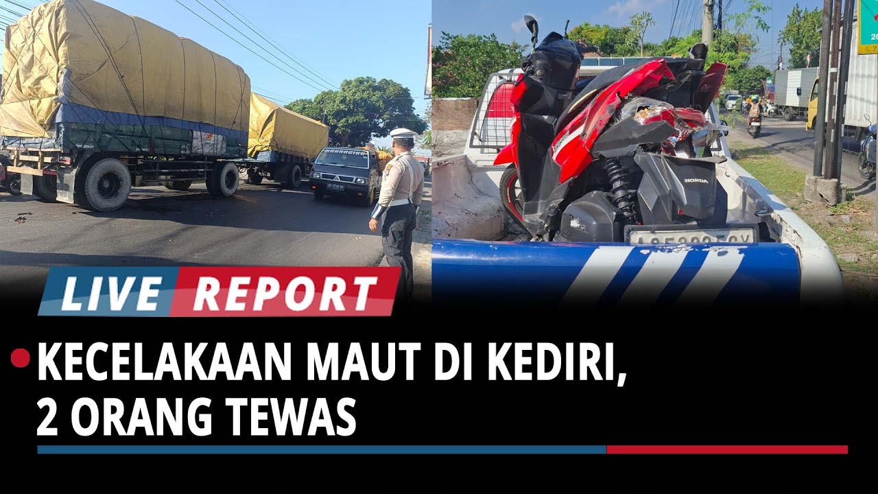 BREAKING NEWS Kecelakaan Empat Kendaraan di Jalan Raya Tugurejo Kediri, Dua Orang Tewas