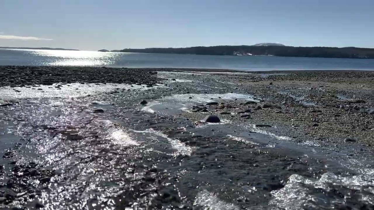 Magic Calming Mix: Running Water and Sunlight on a Maine Beach
