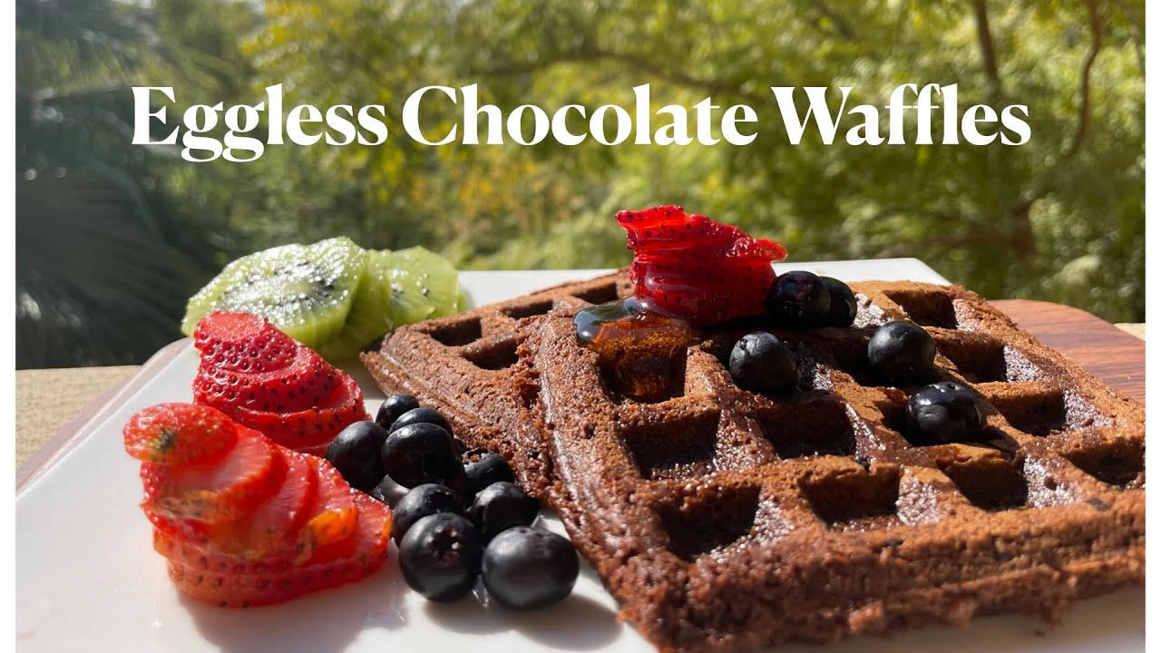Healthy Breakfast Oats Waffles Recipe || Eggless Chocolate Waffles Recipe