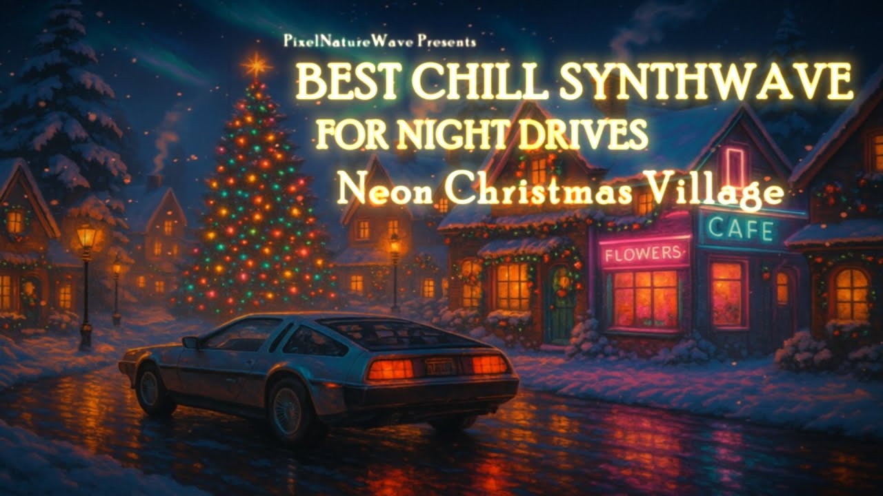 Best Chill Synthwave for Night Drives | 2025 Neon Christmas Village