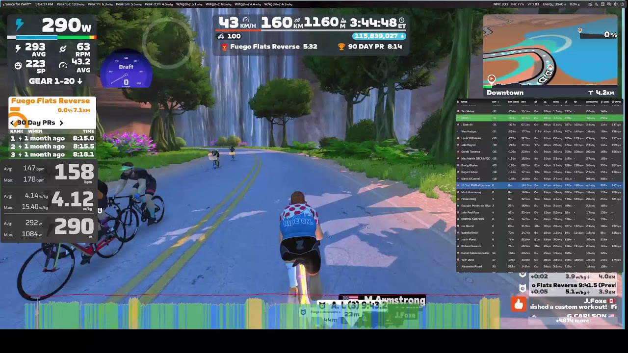 Zwift - Group Ride: Cheesecake for Breakfast (B) on Eastern Eight in Watopia - Red Sweep