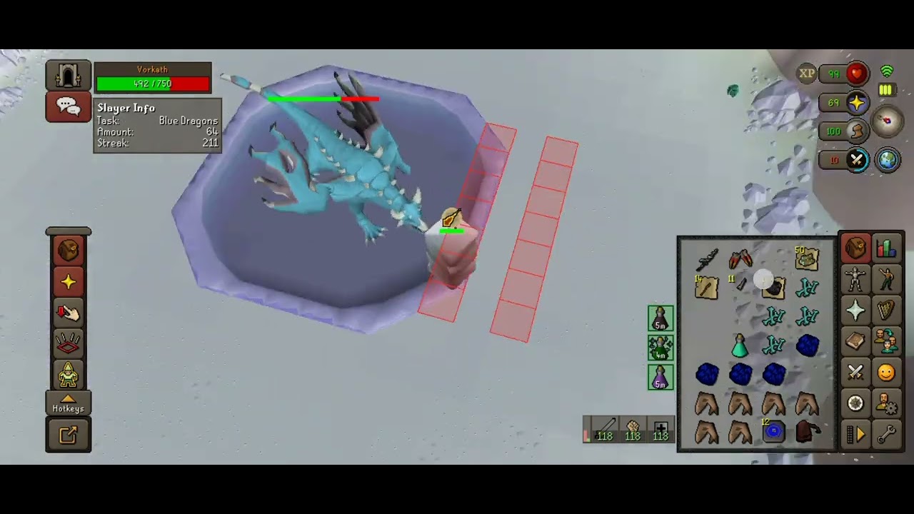 Grinding Vorkath at work 