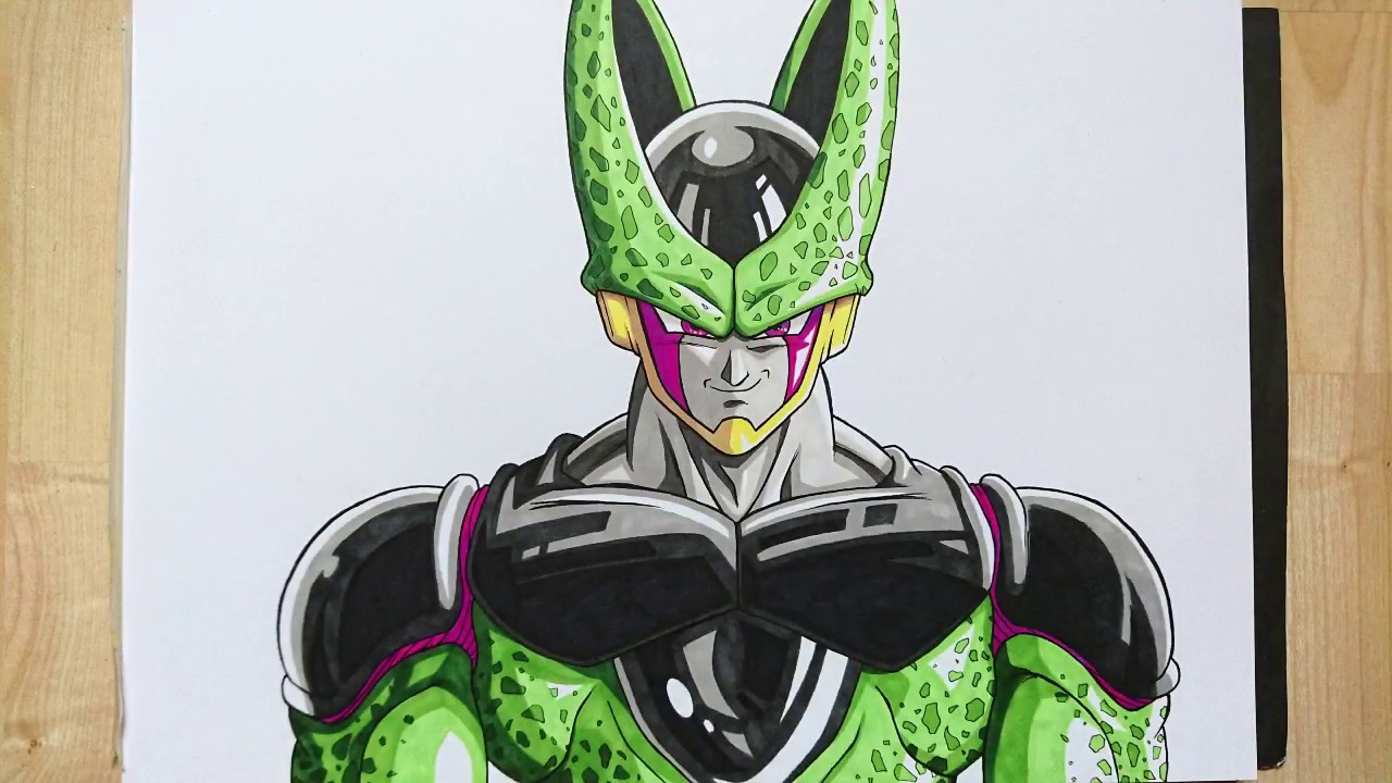 How to draw CELL | IN UNDER 10 Minutes - DRAGONBALL Z