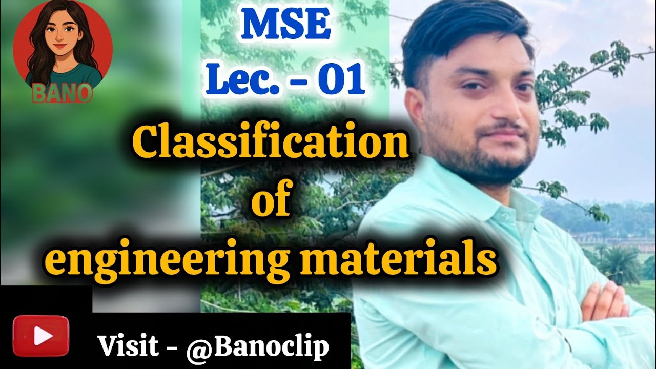 UNIT-01 Lec. - 01 Classification of engineering materials  @Banoclip 