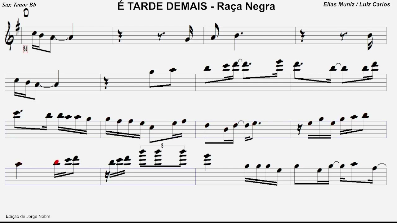 É TARDE DEMAIS - Raça Negra (Sax Tenor)