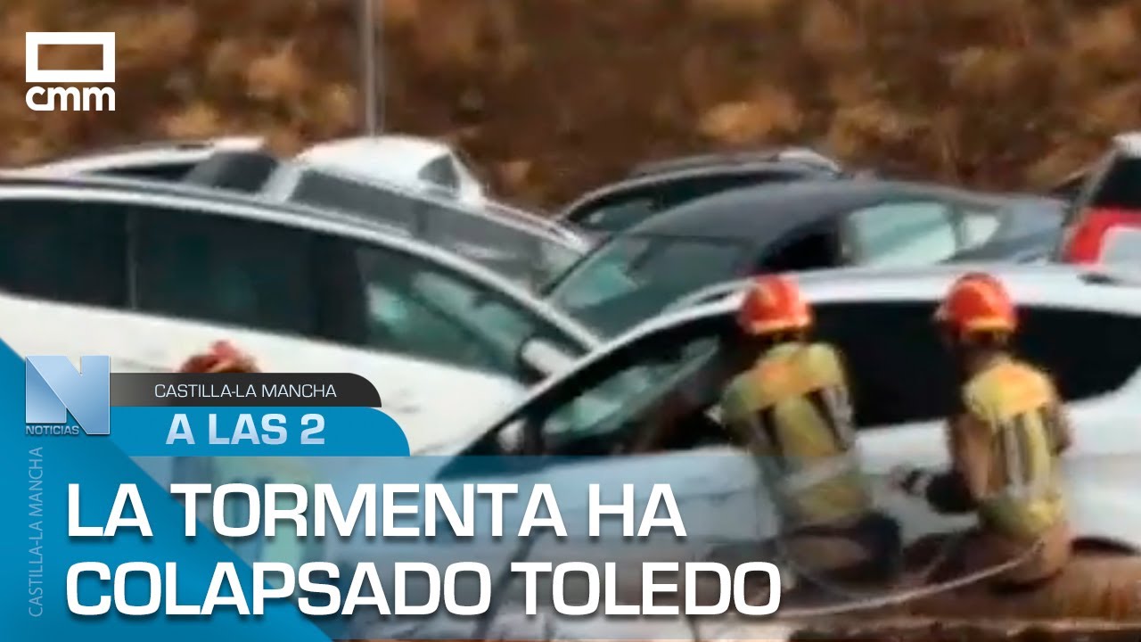 La DANA provoca un grave accidente en la carretera que une Toledo con el barrio del Polígono
