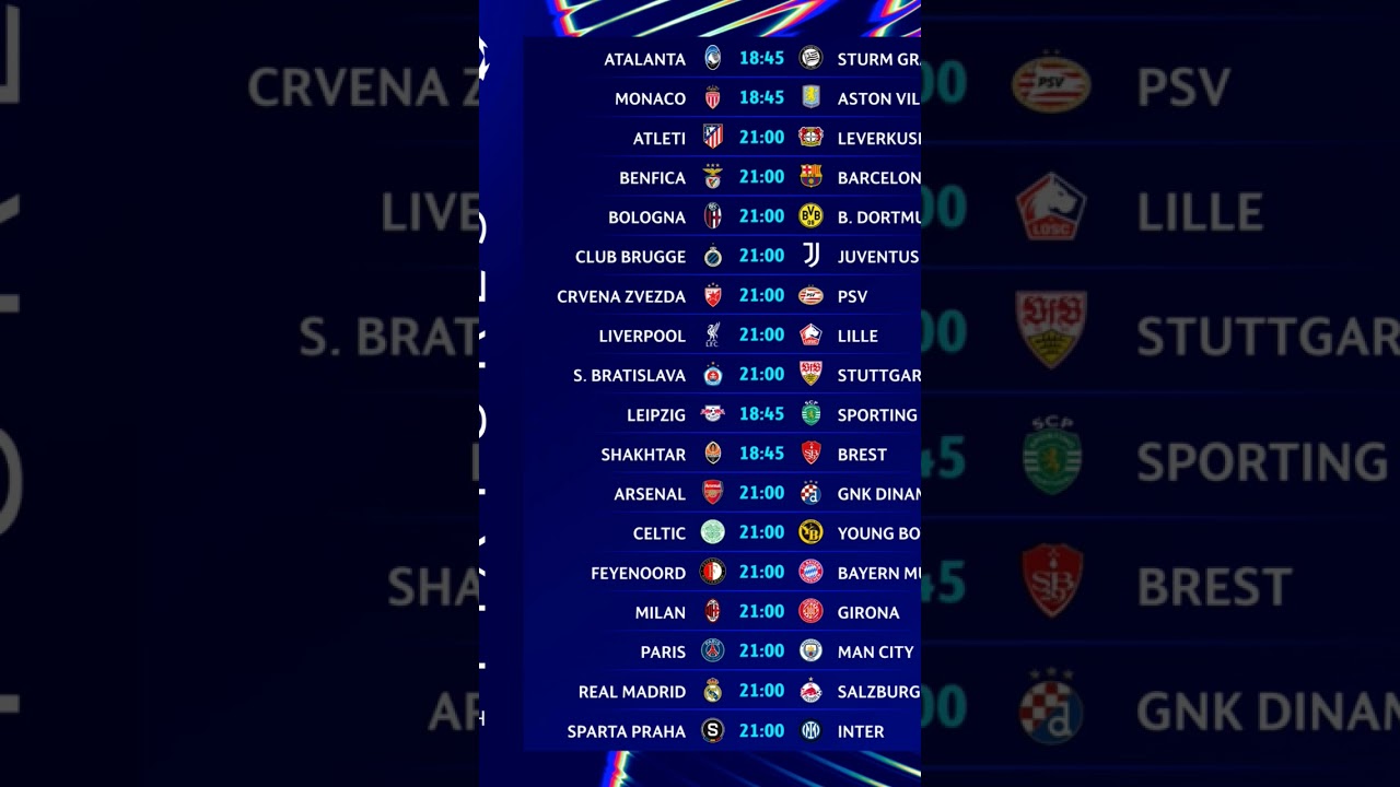 Uefa Champions league fixtures 2024-25 #uefa