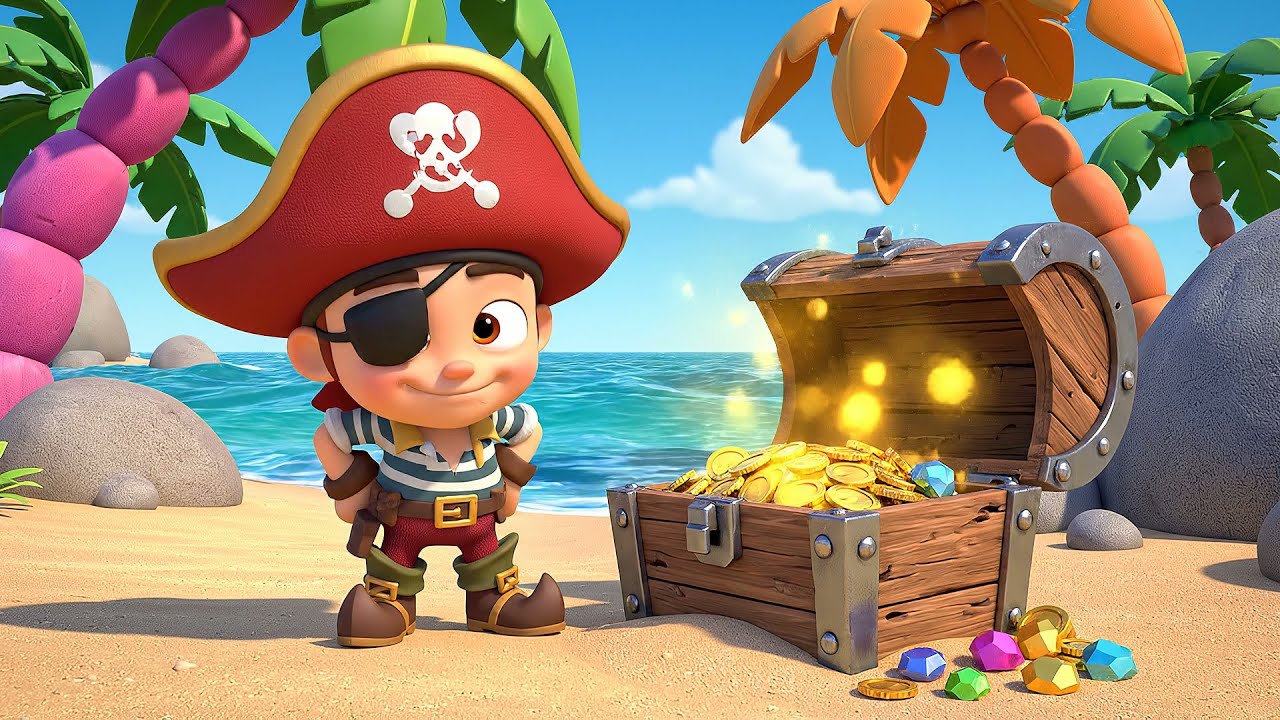 O Mini Pirata do Fortnite Enterrou o Baú | Canções Infantis e Rimas para Crianças