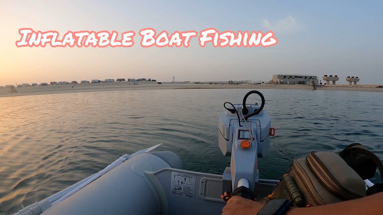 Fishing in inflatable boat