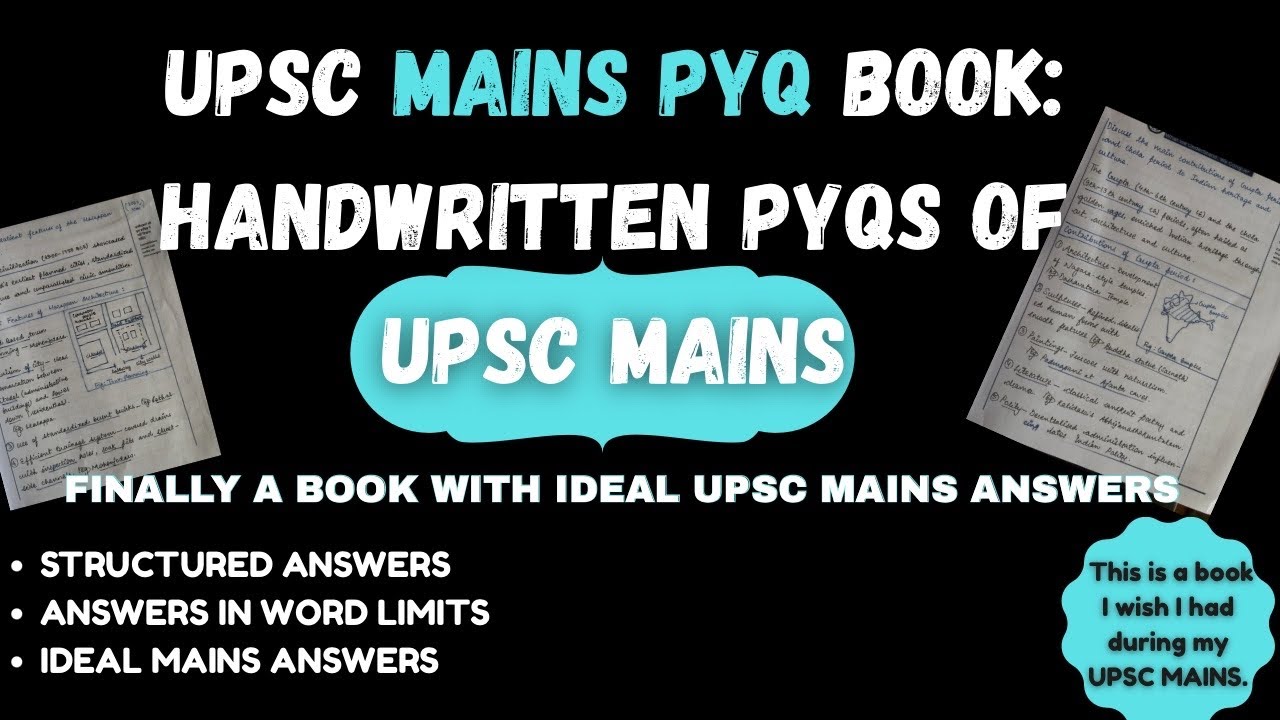 BEST PYQ BOOK FOR UPSC MAINS || HANDWRITTEN UPSC MAINS PYQ