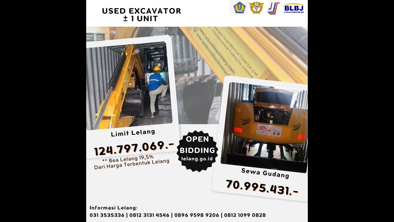 LELANG BMMN LOT 03: 1 (SATU) ± 1 UNIT EXCAVATOR SANY