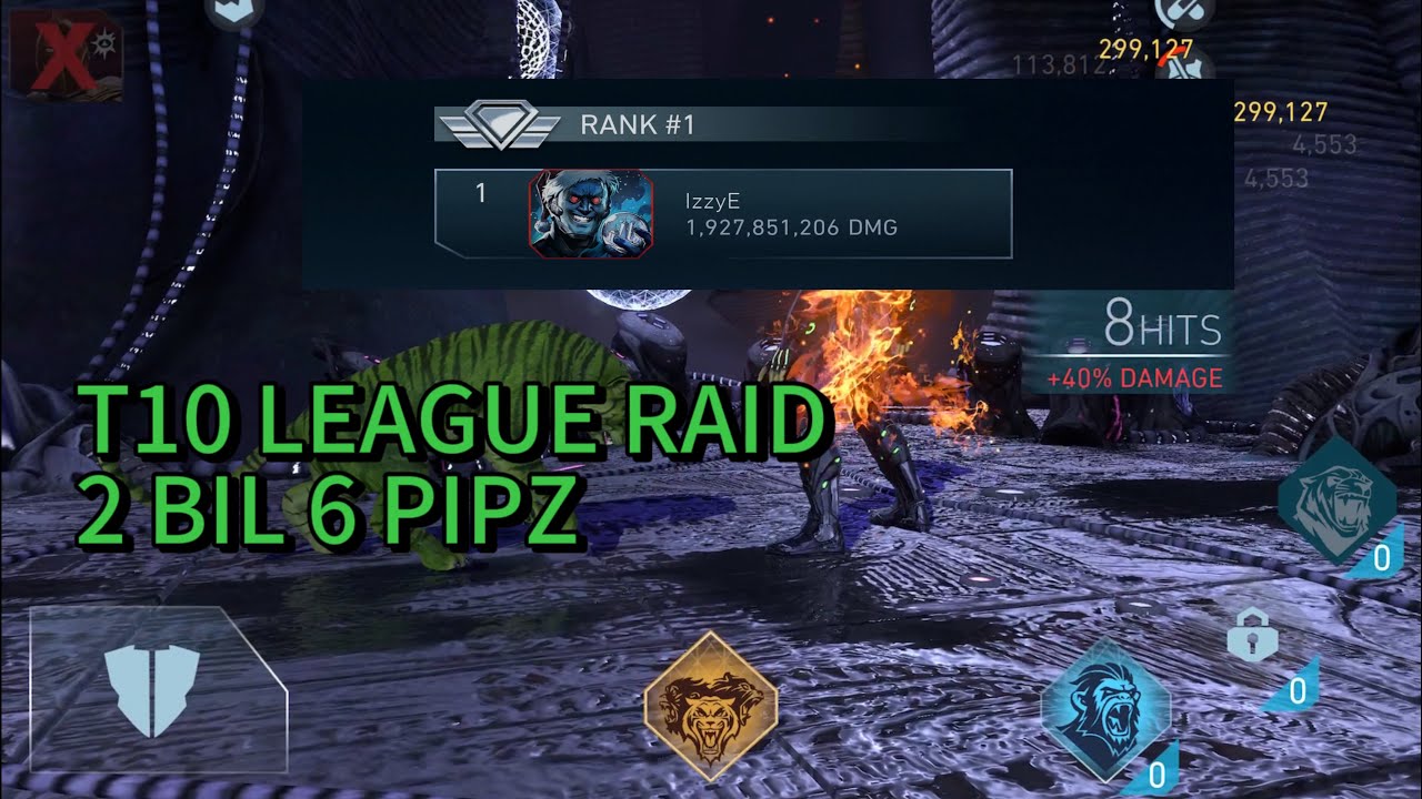 T10 LEAGUE RAID 6 PIPS 2 DAY 1.92 BILLION DMG | INJUSTICE 2 MOBILE