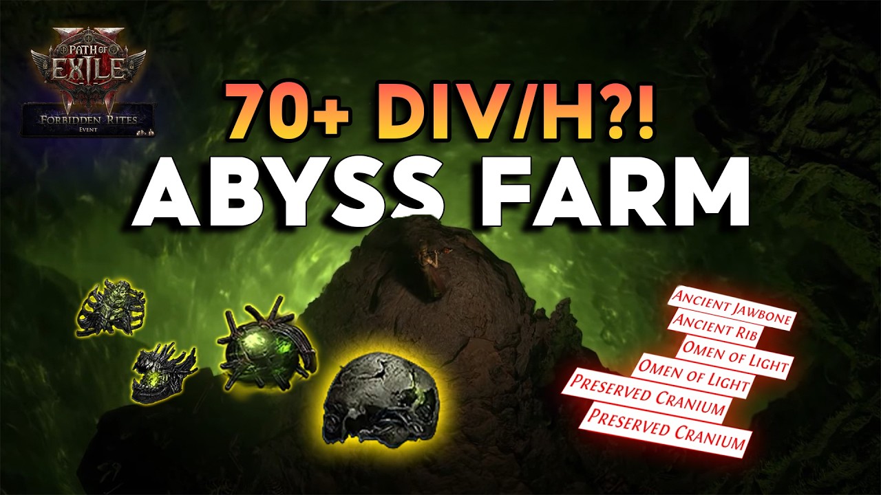 ABYSS EVERYTHING FARM 70DV/H?! &ndash; CRANIUM & OMEN OF LIGHT | Path of Exile 2
