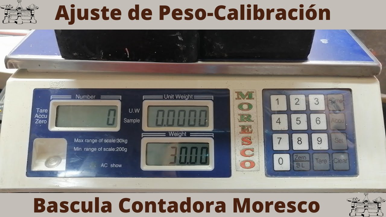 Ajuste de peso (calibración) bascula contadora Moresco modelo JCS
