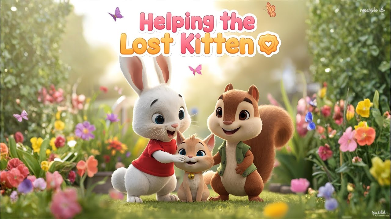 Happy Garden Stories Ep.11 – Helping the Lost Kitten | 3D Kids Animation About Kindness & Empathy