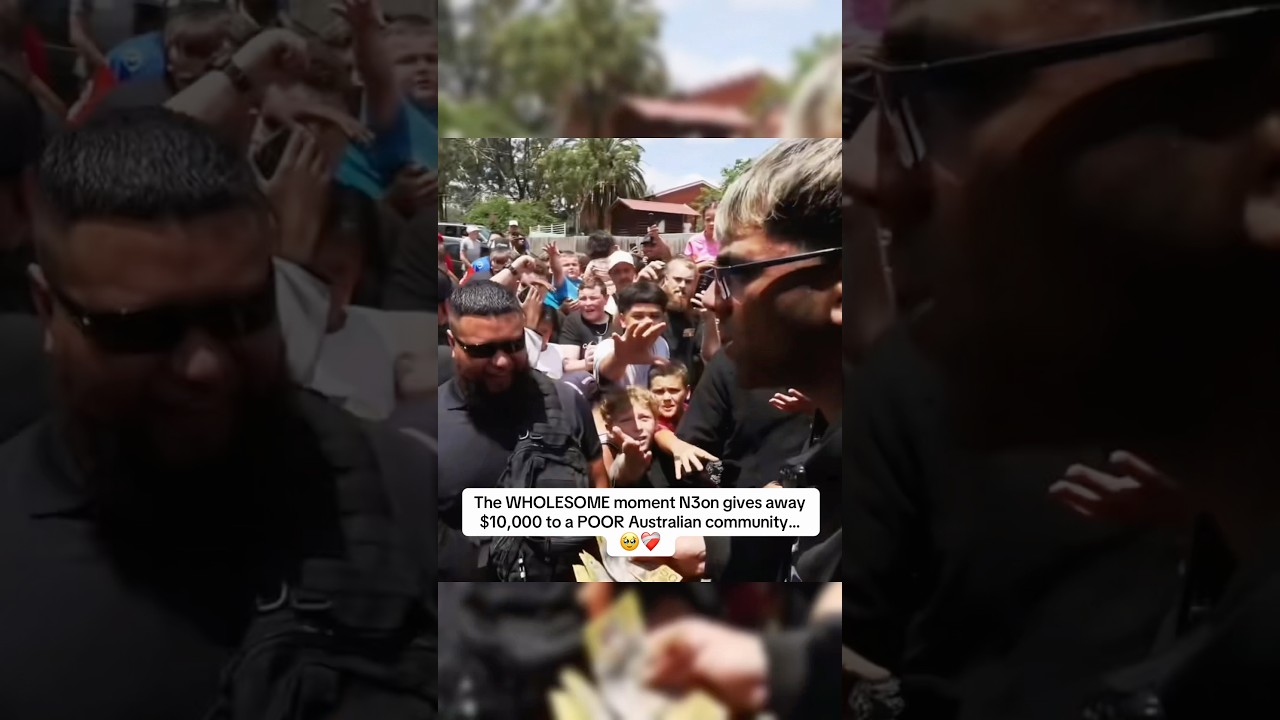 The WHOLESOME moment N3on gives away $10,000 to a POOR Australian community... 🥹❤️‍🩹 