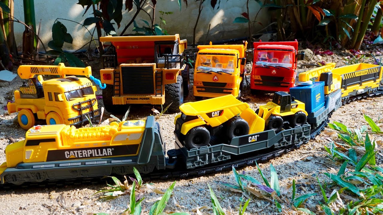 중장비 기차 장난감 언박싱 포크레인 덤프트럭 자동차 장난감 모래놀이 Construction Train Car Toy for Kids