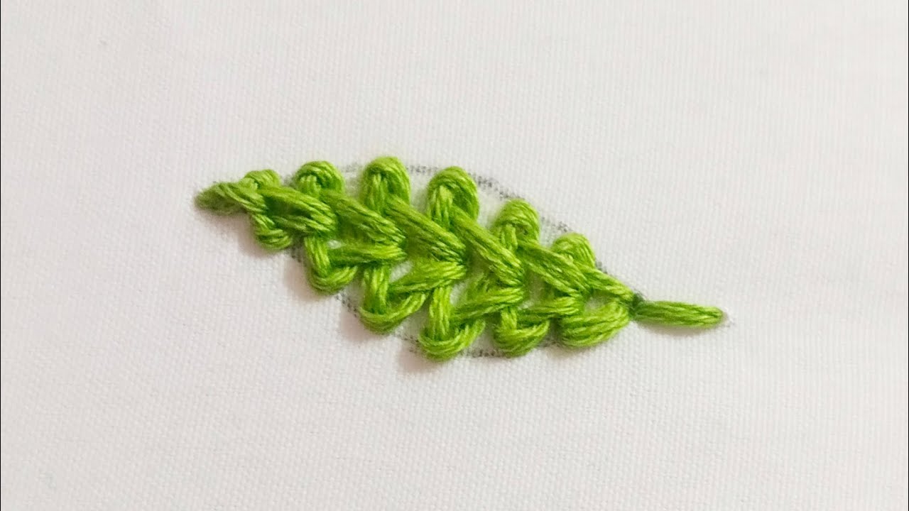 Beautiful Leaf Hand Embroidery Design | So Cute Leaf Embroidery Design |