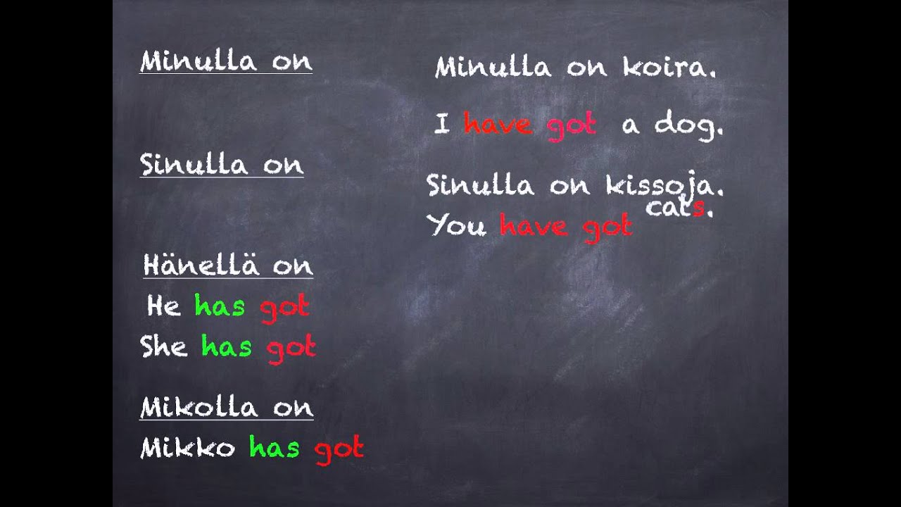 Minulla on ja sinulla on