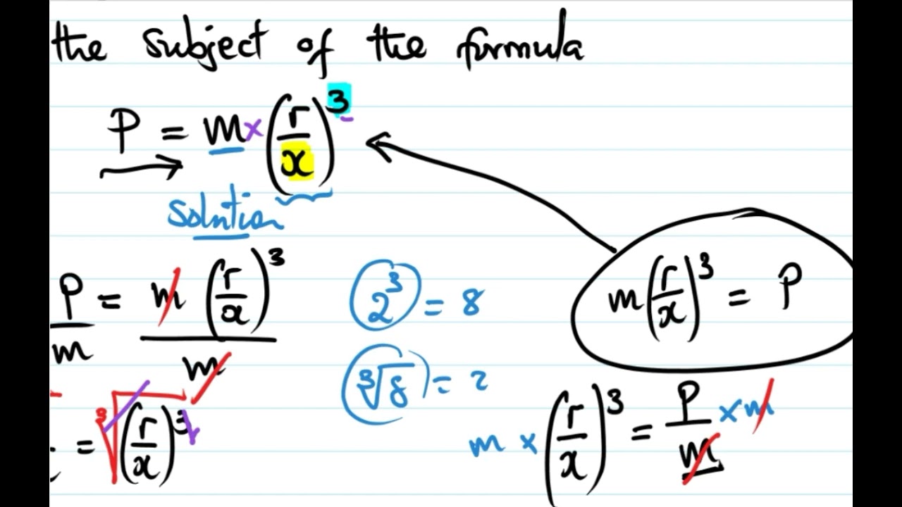 Form 3 Maths - Changing the Subject of the Formula (MANEB paper 1 questions)