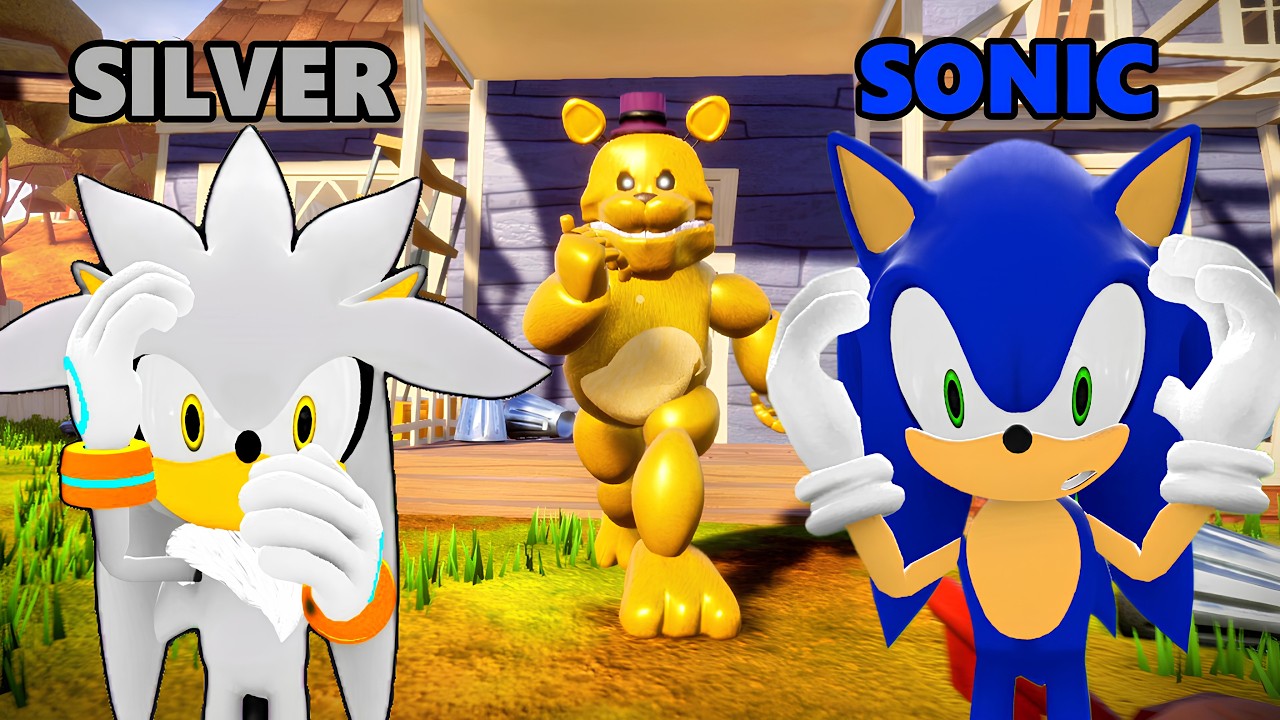 SONIC & SILVER vs FREDBEAR in Hello Neighbor (This Mod Is TERRIFYING!)