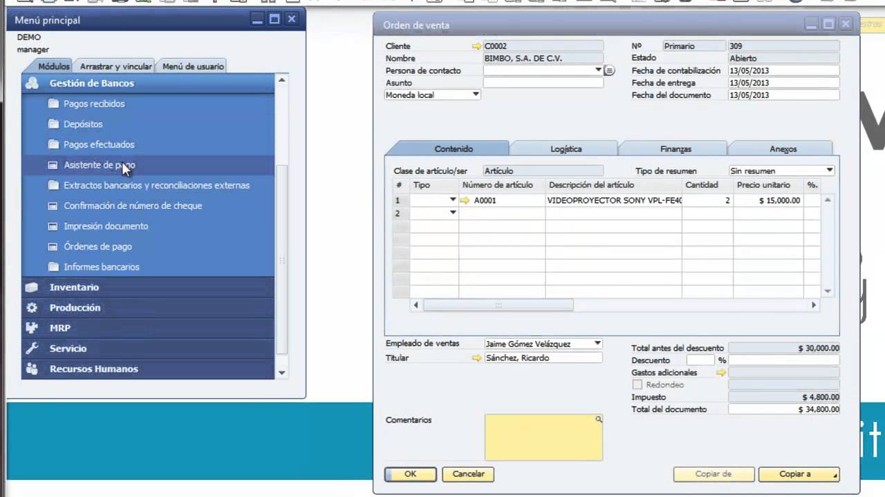 Proceso de anticipos en SAP Business One