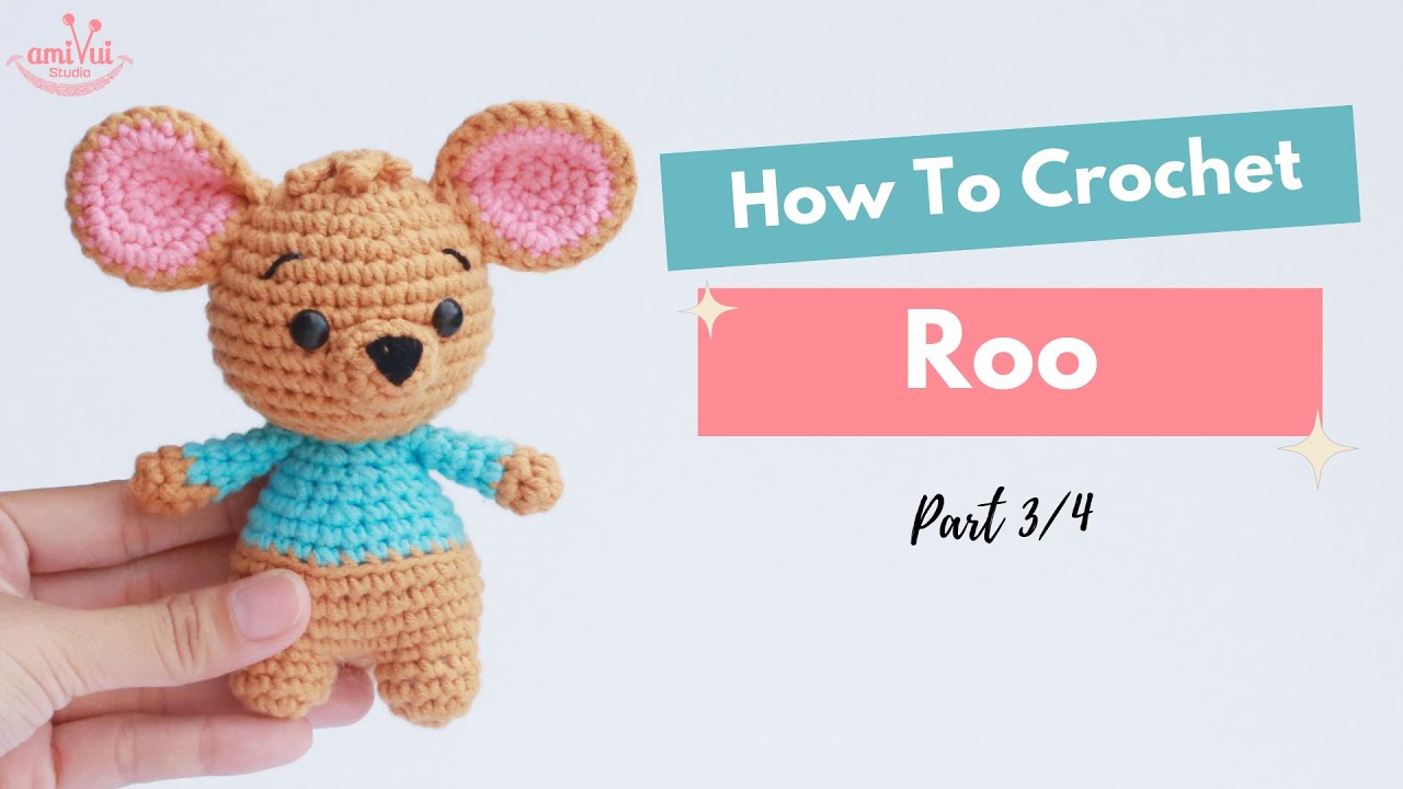 #116 | Amigurumi Roo Mouse Free Pattern (3/4) | How To Crochet Amigurumi Characters | @AmivuiStudio