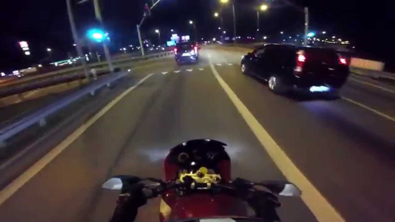 Wieczór i noc z pasażerami - GoPro Hero camera's test - Suzuki GSX600F '92