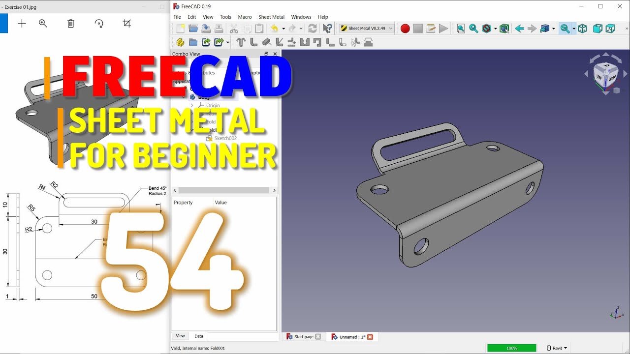 Exercise 54 FreeCAD Sheet Metal Tutorial For Beginner