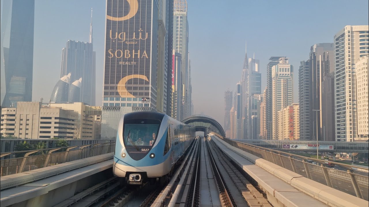 Dubai Metro Scenic Ride: Burjuman Metro Station to EXPO 2020 passing 30 Metro Station