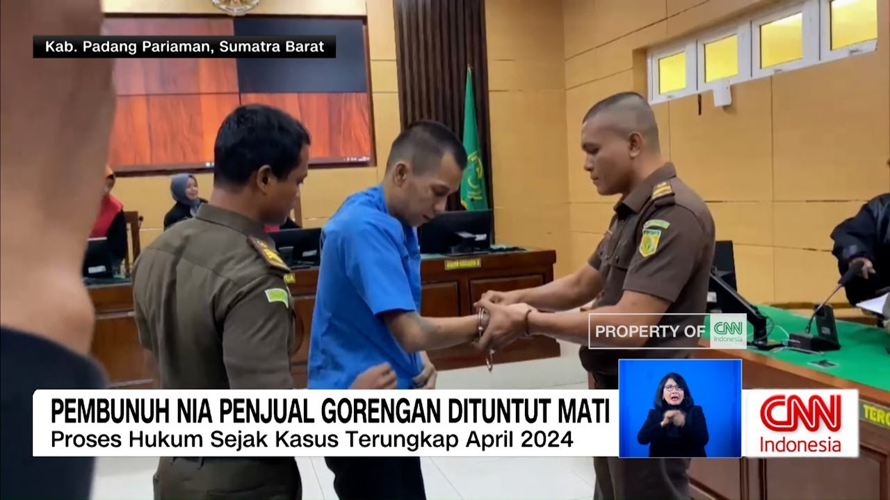 Pembunuh Nia Penjual Gorengan Dituntut Hukuman Mati