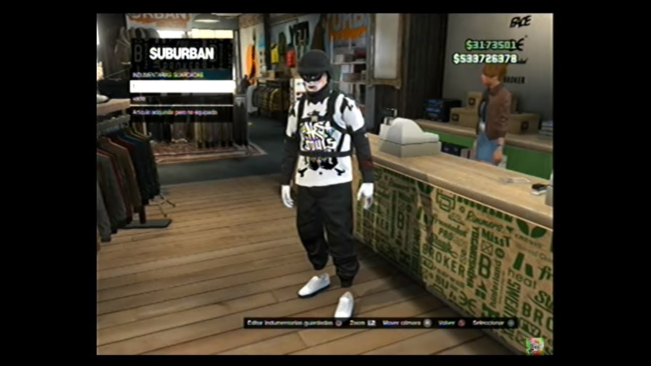 Conjunto Modeado Masculino Black and White #131 GTA 5 Online [PS3/ XBOX 360]