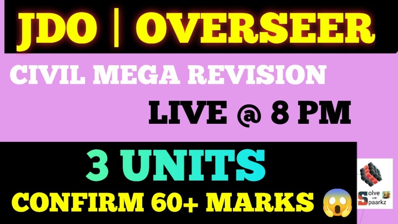 SPAARKZ MEGA REVISION FOR TNPSC JDO / OVERSEER | 3 UNITS IN ONE VIDEO | JDO ONLINE CLASSES CIVIL