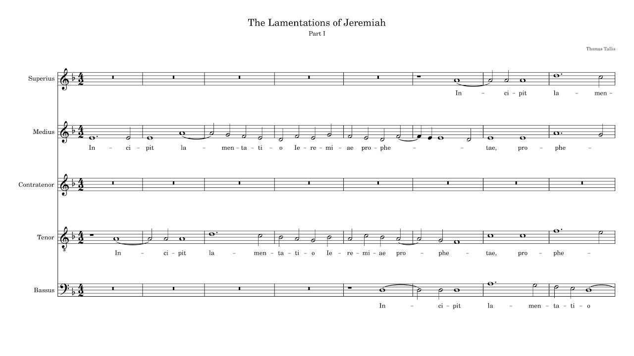 Lamentations of Jeremiah - Thomas Tallis