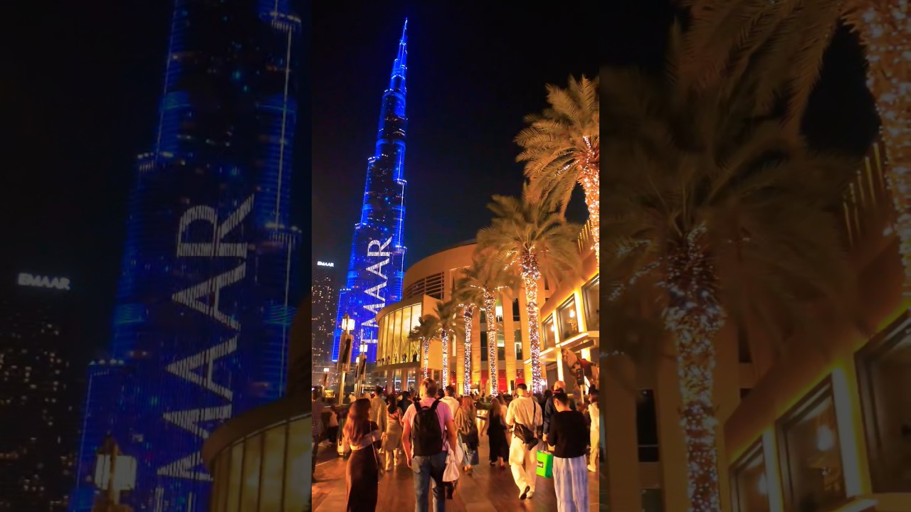 Burj Khalifa Calm Night Walk | Downtown Dubai 4K 🌙✨ 