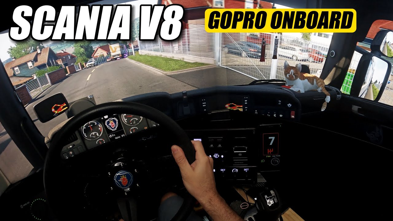Euro Truck Simulator 2 - Scania V8 Realistic Onboard Triple Screen Setup Cockpit