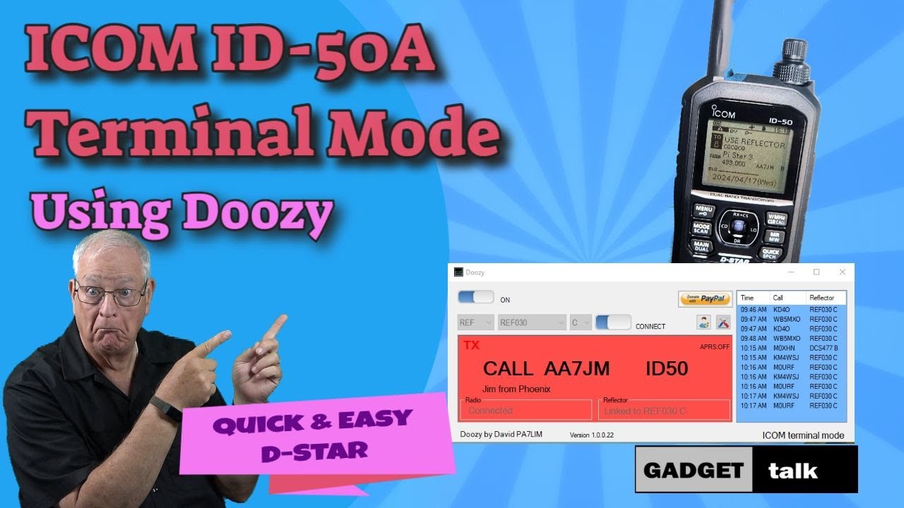 ICOM ID50A Terminal Mode Using Doozy - Do D-STAR the Easy Way!