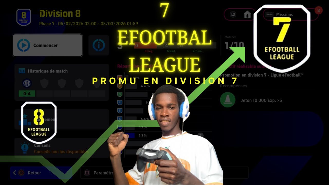 eFootball™ 2026 Passer matches restants EFOOTBALL LEAGUE Promu en division 7